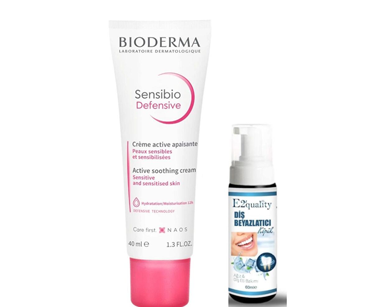 Bioderma Sensibio Defensive Active Soothing Cream 40 ml- Diş Beyazlatıcı Köpük Hediye 