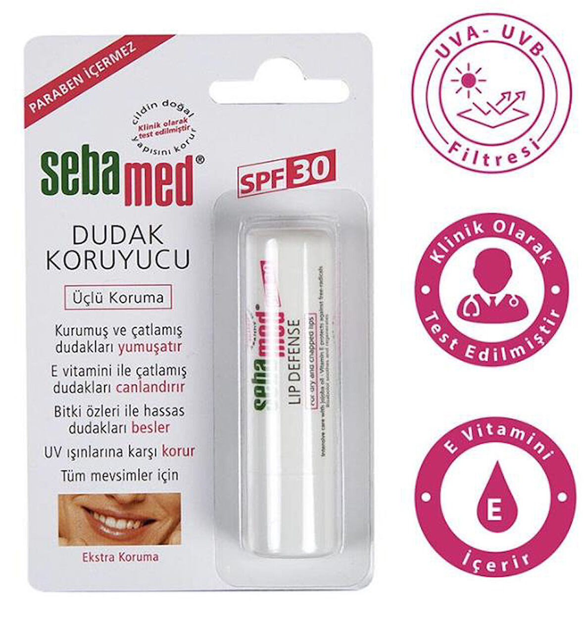 Sebamed SPF 30 Üçlü Etkili Dudak Kremi 4.8 gr