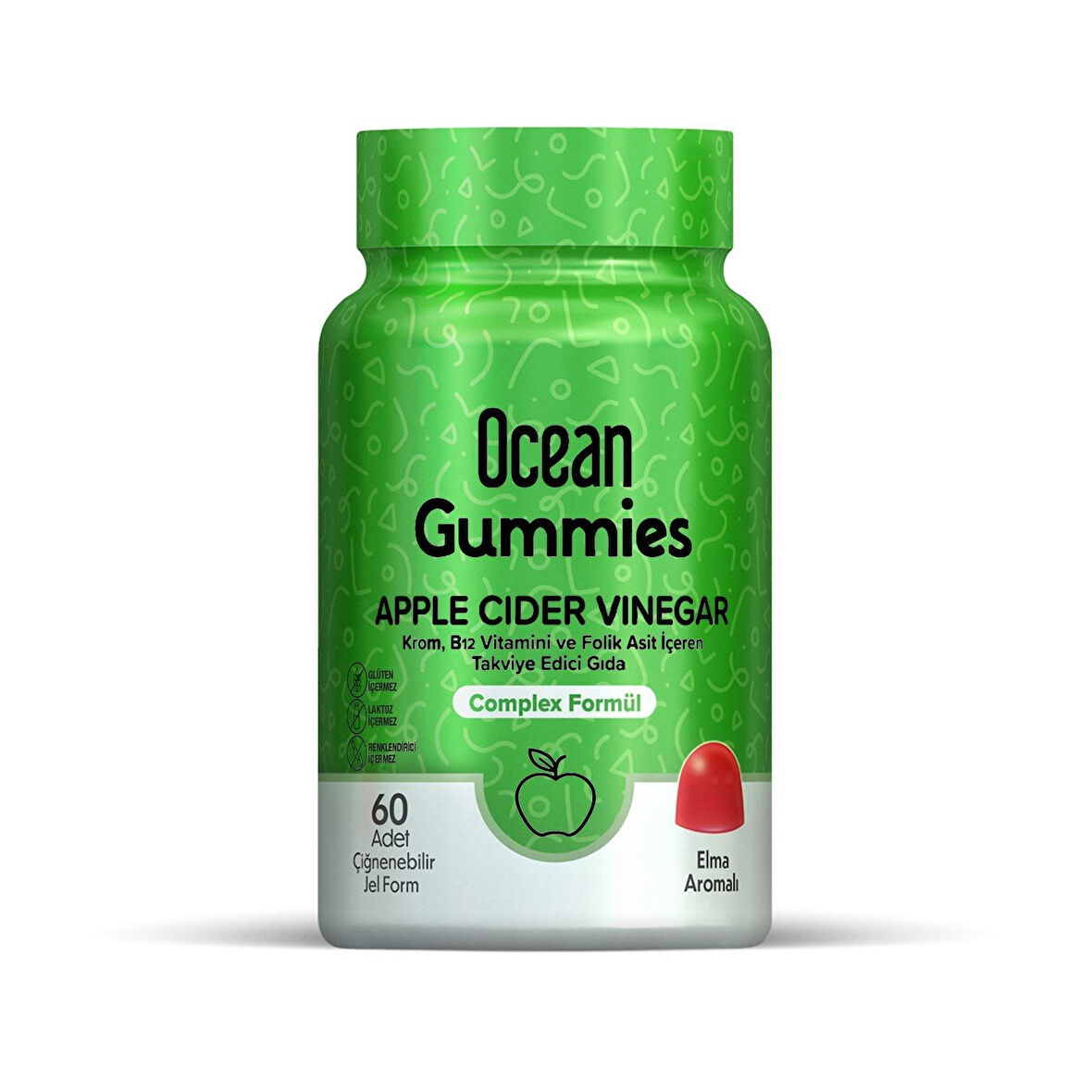 Ocean Gummies Apple Cider 60 Çiğnenebilir Jel Form