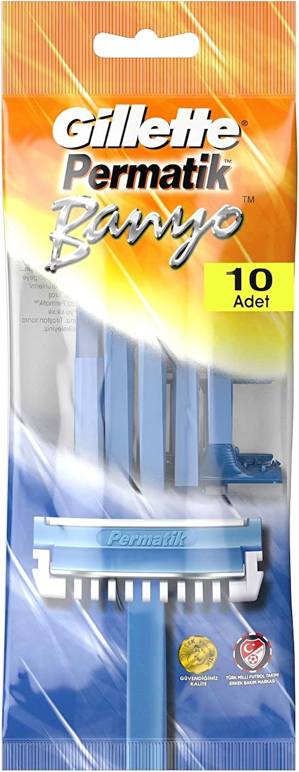 Gillette Permatik Banyo Kullan At Erkek Tıraş Bıçağı 10 Adet - Diş Beyazlatıcı Köpük Hediye