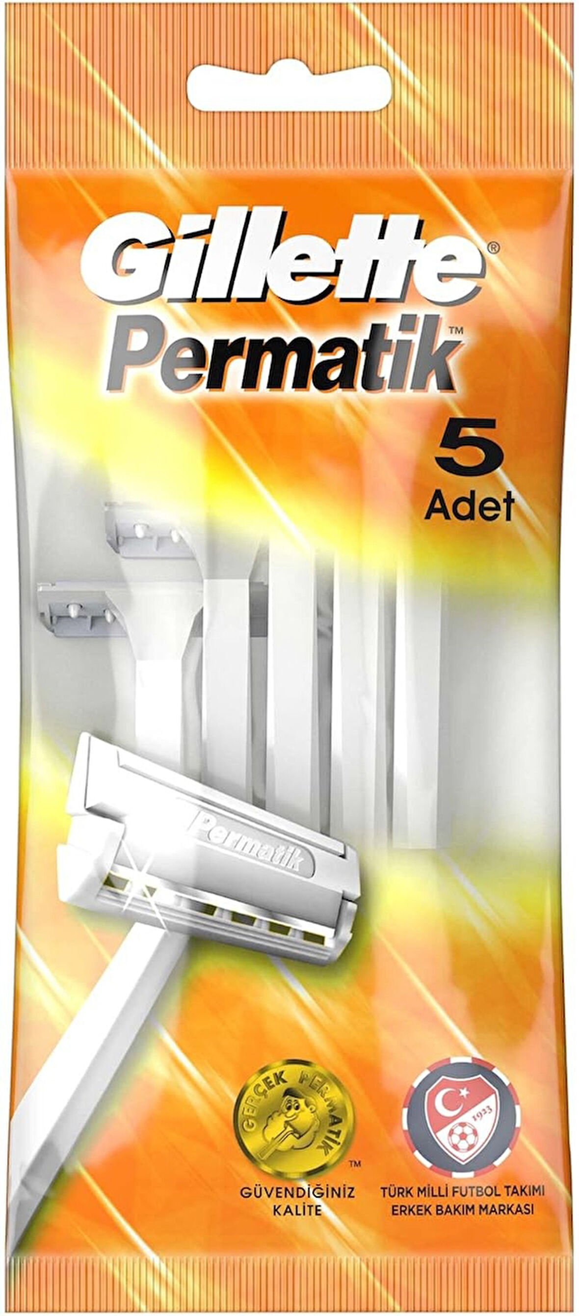 Gillette Permatik Kullan At Erkek Tıraş Bıçağı 5 Adet - Diş Beyazlatıcı Köpük Hediye