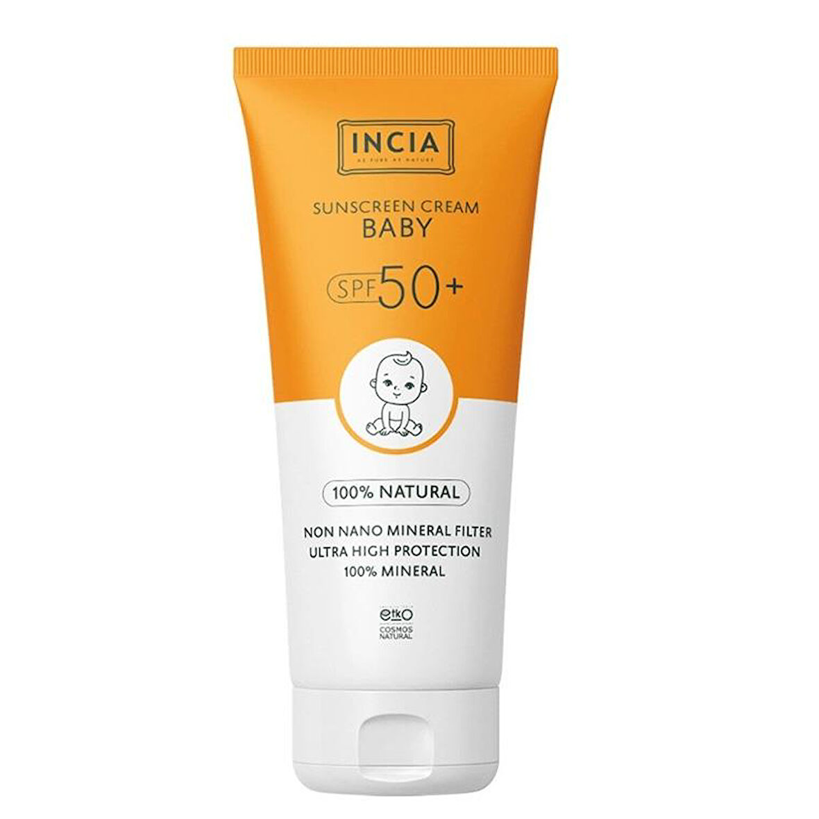 INCIA Bebek İçin %100 Doğal Güneş Kremi Spf50 100 ml