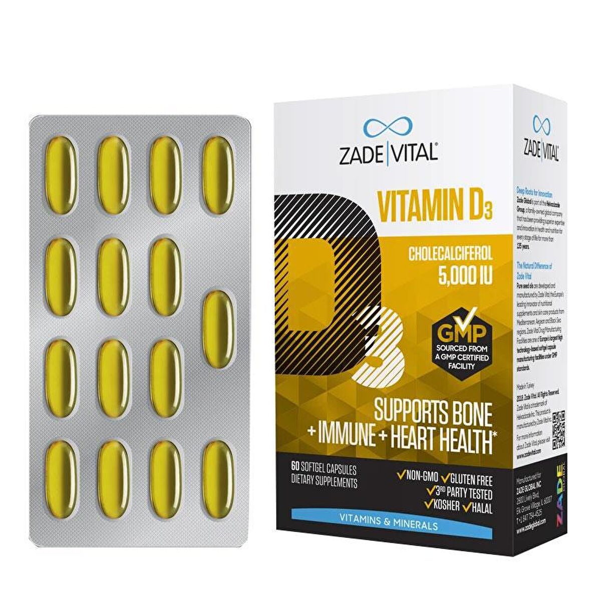 Zade Vital Vitamin D3 30 Yumuşak Kapsül