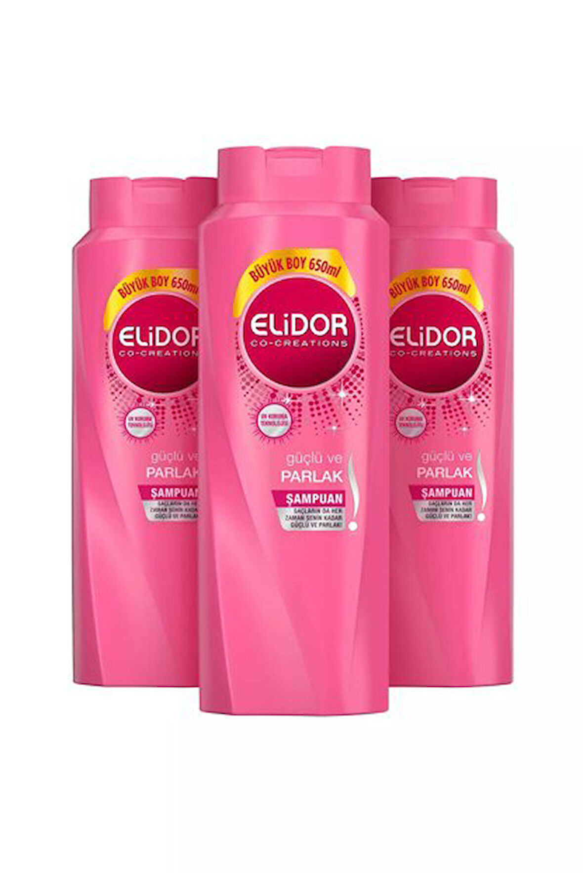 Elidor Şampuan Güçlü Ve Parlak Saçlar Için Saç Bakım Şampuanı 650 ml X3 Adet
