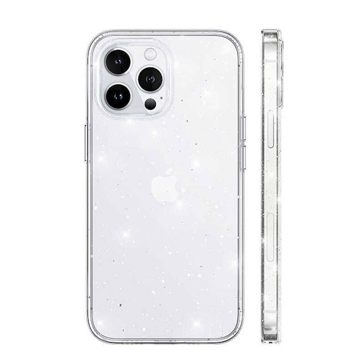 Smcase Apple iPhone 12 Pro Kılıf Transparan Simli Görünüm Vixy Silikon