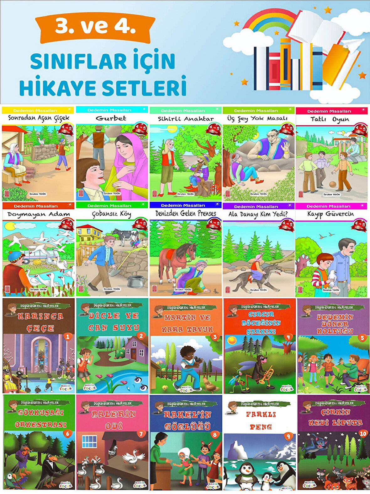 3.ve 4.Sınıflar İçin Hikaye Setleri (20 Kitap)