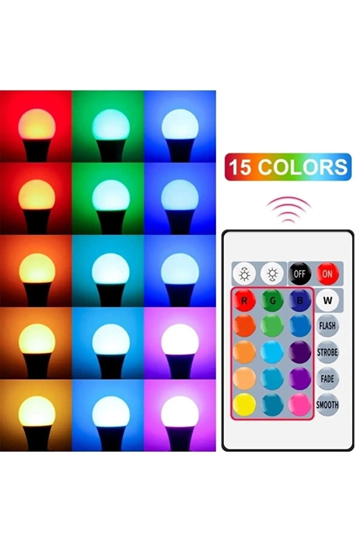Uzaktan Kumandalı Renk Değiştirebilen RGB Led Ampül