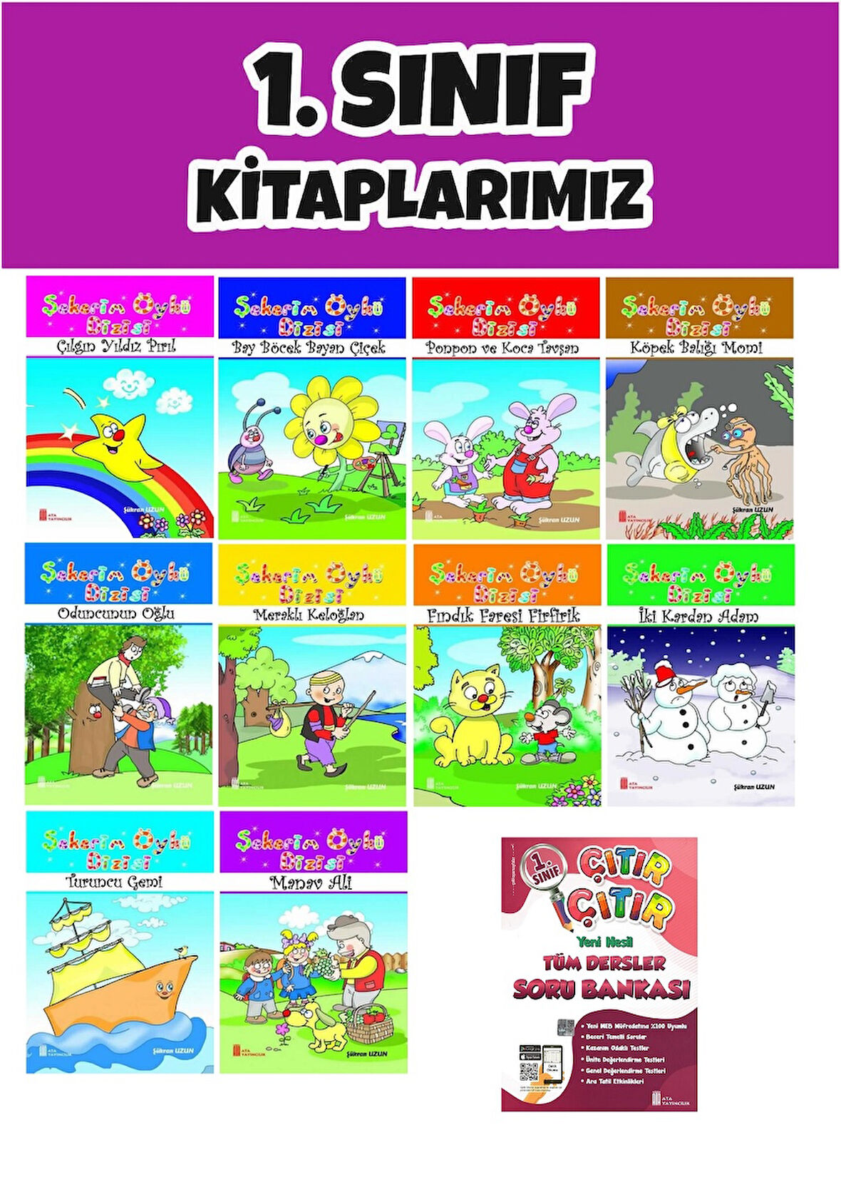 Ata 1.Sınıf 2.Dönem Yeni Nesil Sorularla Çıtır Çıtır Soru Bankası + 10 lu Okuma Hikaye Seti 2