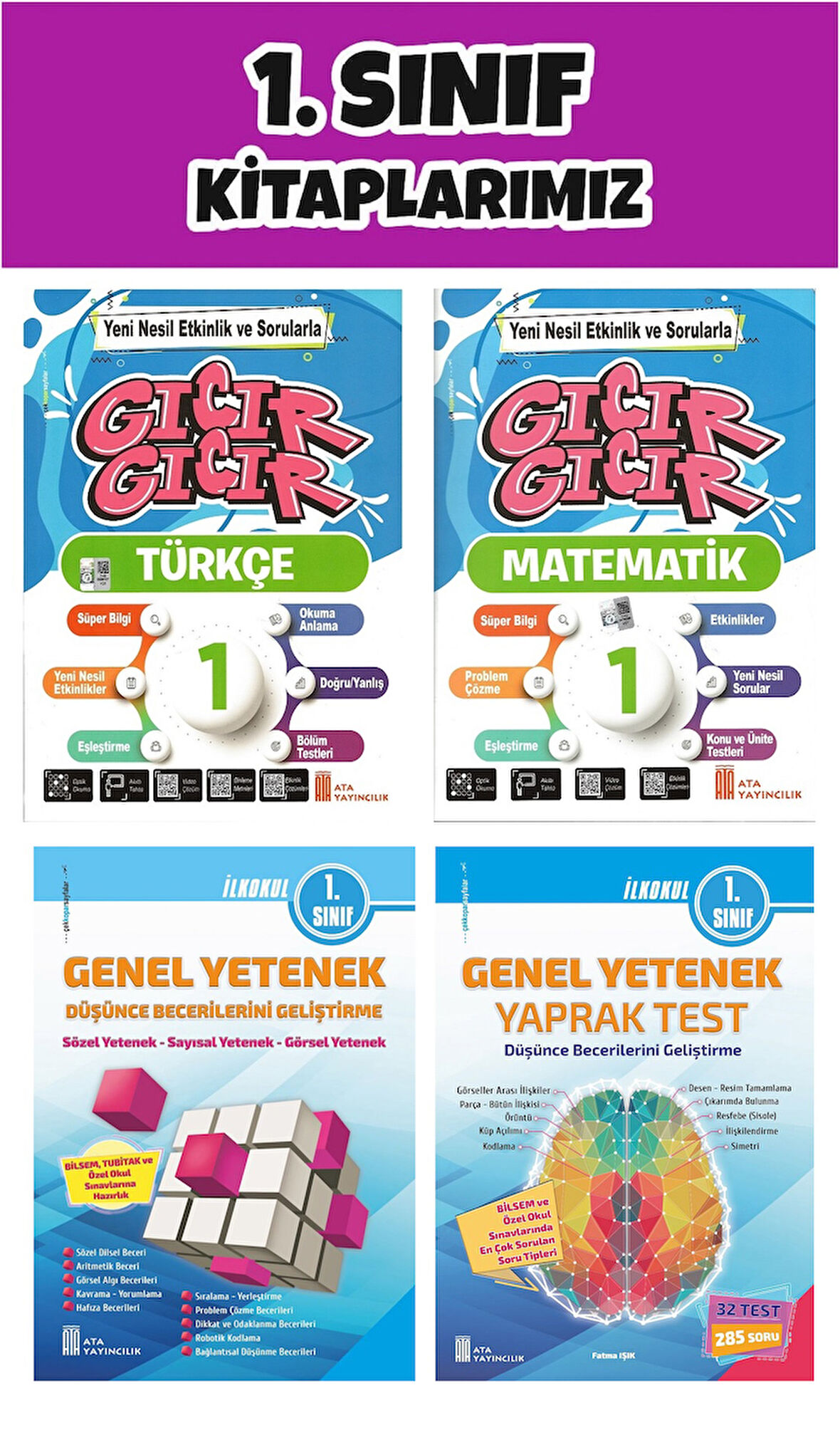 Ata 1.Sınıf 2.Dönem Seti ( Gıcır Türkçe- Matematik-Genel Yetenek Seti )