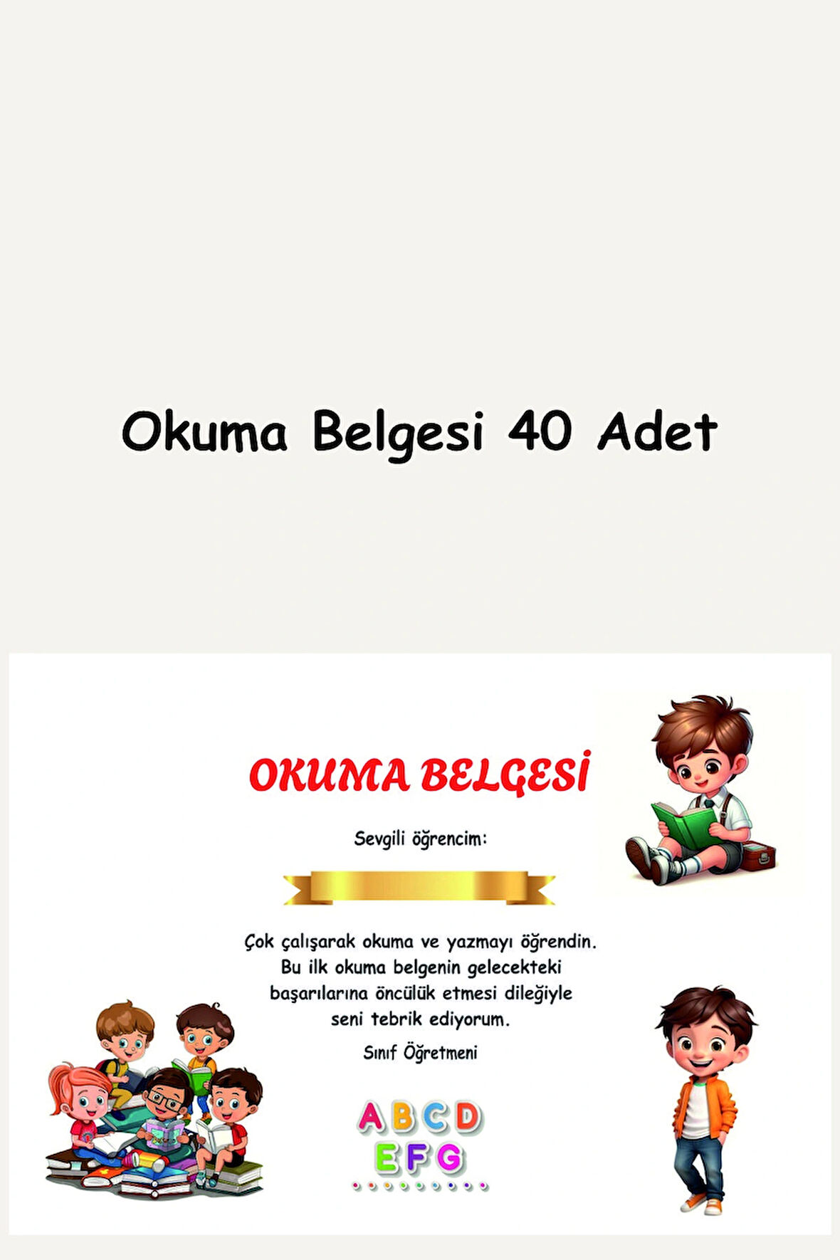 OKUMA BELGESİ 40 ADET