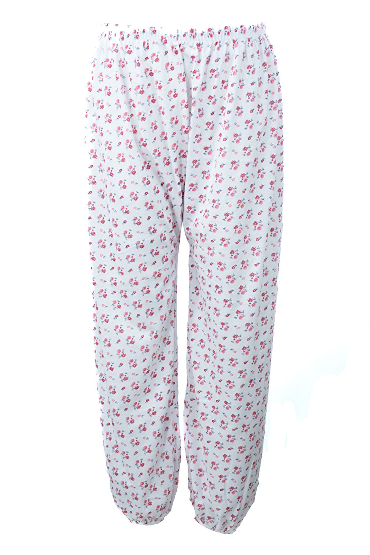 Oppland Kadın Yazlık içik Anne Pijama Altı Battal Beden Lastikli Paça %100 Pamuk Çiçek DesenliKlasik