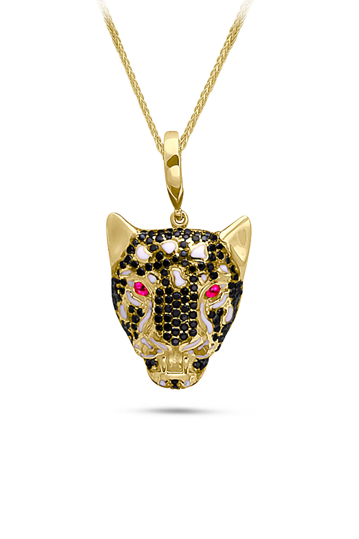 Panter Başı Model Altın Unisex Kolye