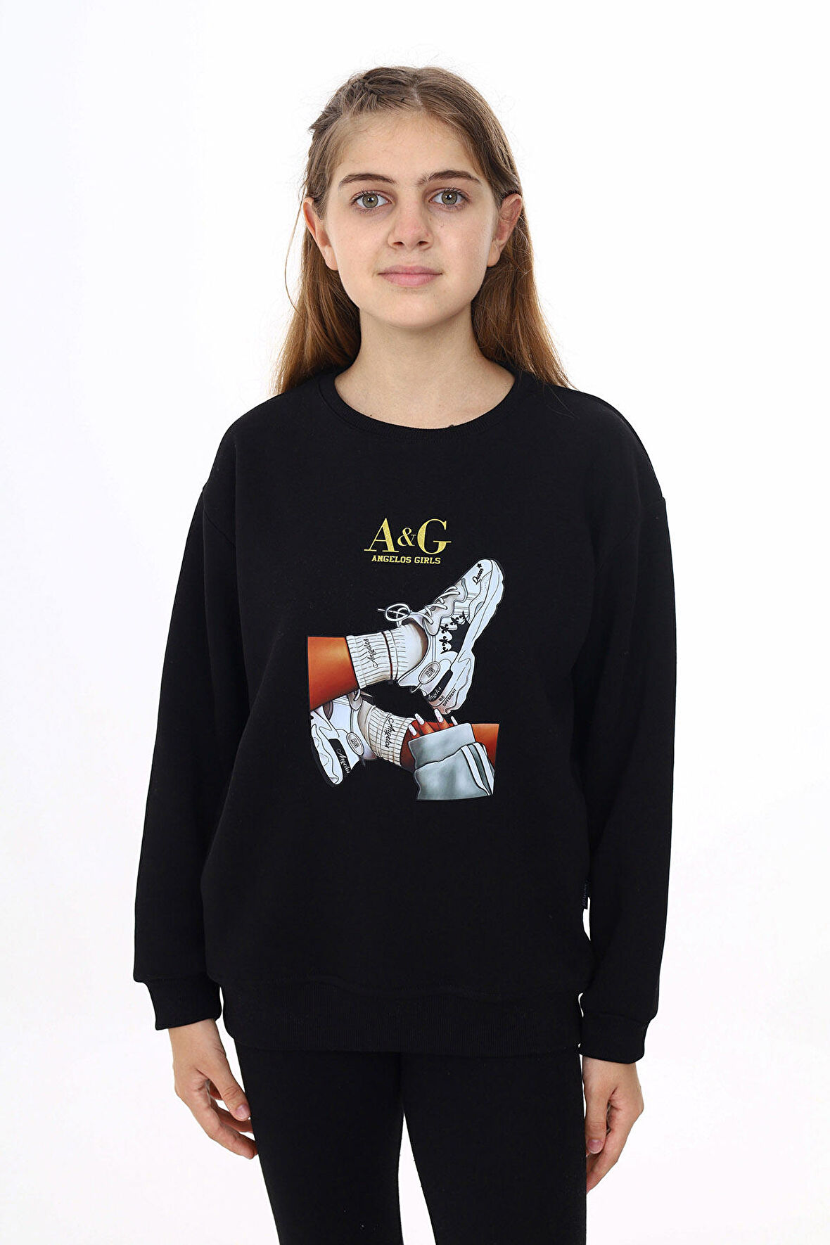 Kız Çocuk Baskılı 3 İplik Sweatshirt 7-13 Yaş Lx287