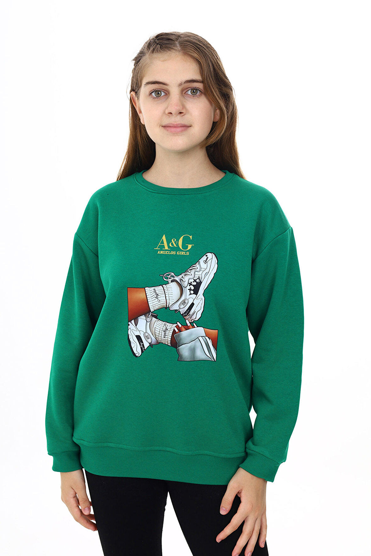 Kız Çocuk Baskılı 3 İplik Sweatshirt 7-13 Yaş Lx287