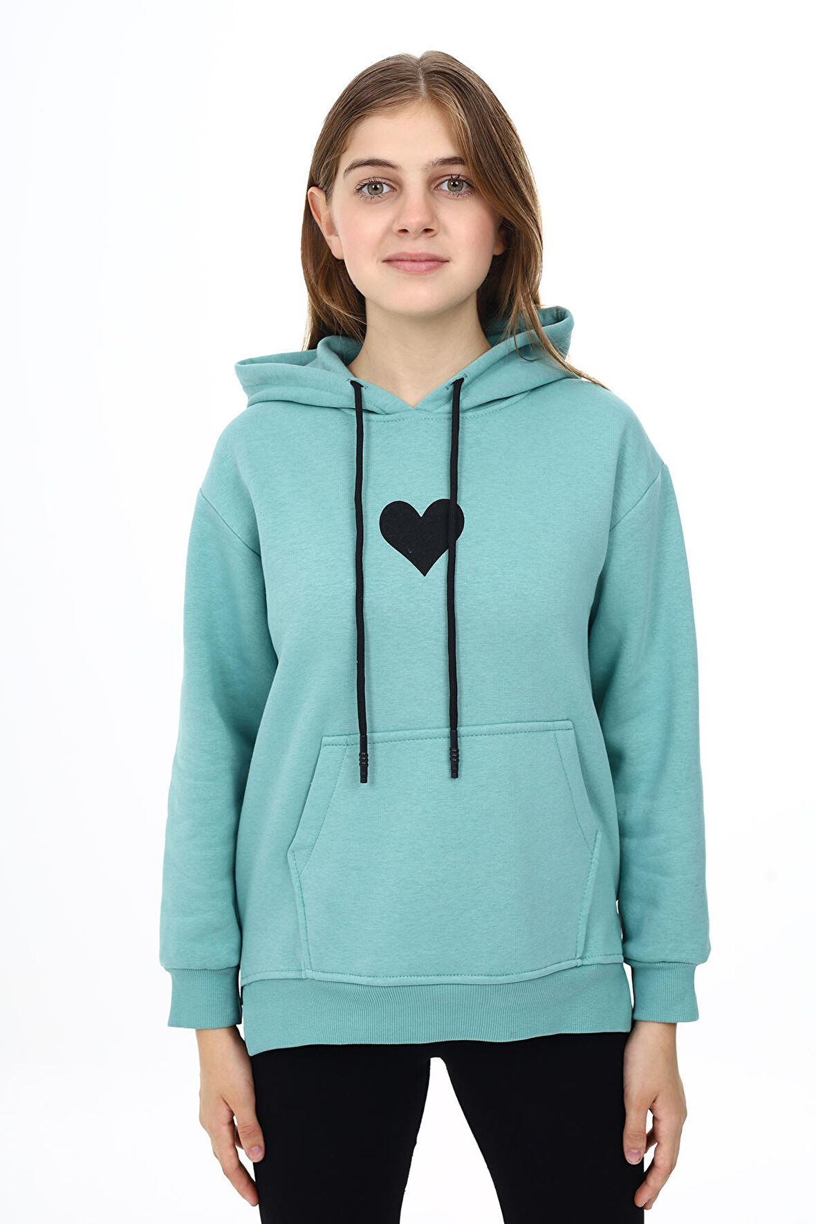 Kız Çocuk Kapüşonlu Sweatshirt Hoodie  7-13 Yaş Lx290