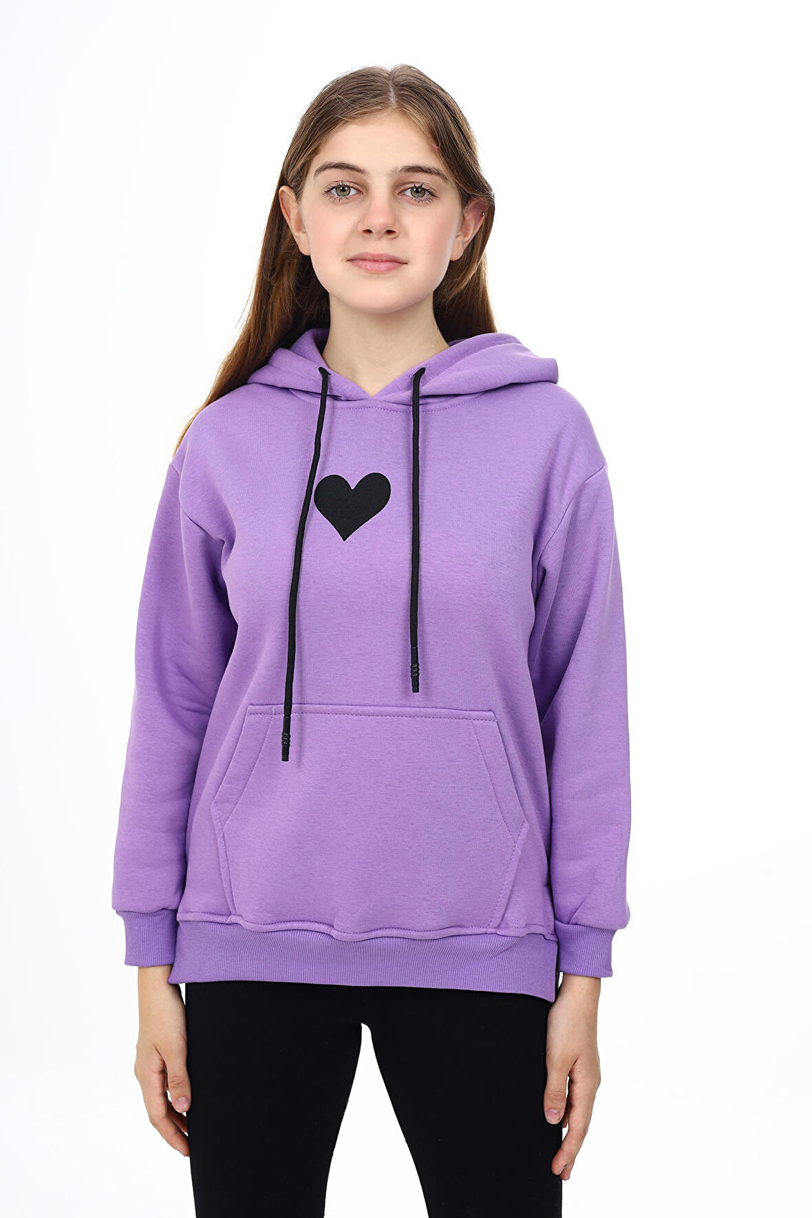 Kız Çocuk Kapüşonlu Sweatshirt Hoodie  7-13 Yaş Lx290