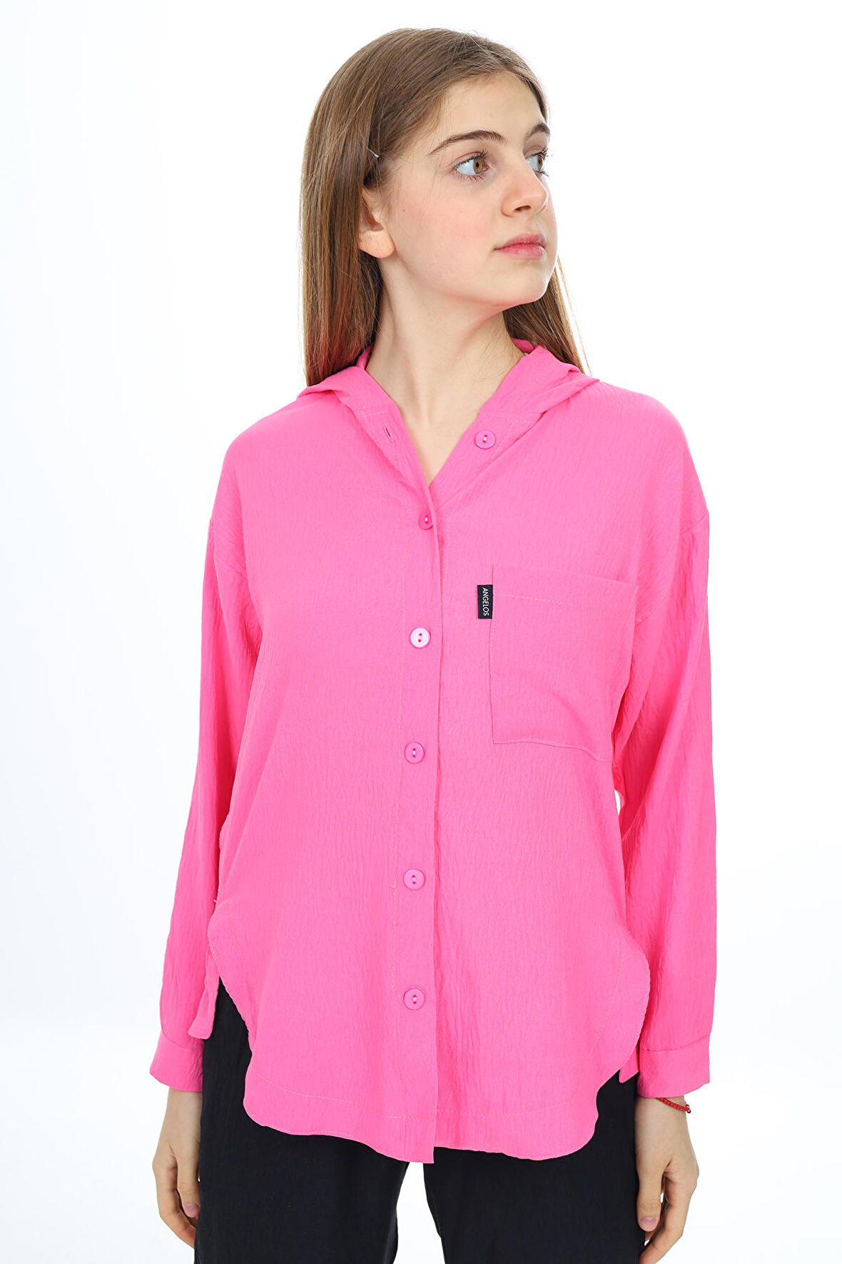 Kız Çocuk Kapüşonlu Gömlekli Takım 8-14 Yaş Lx309