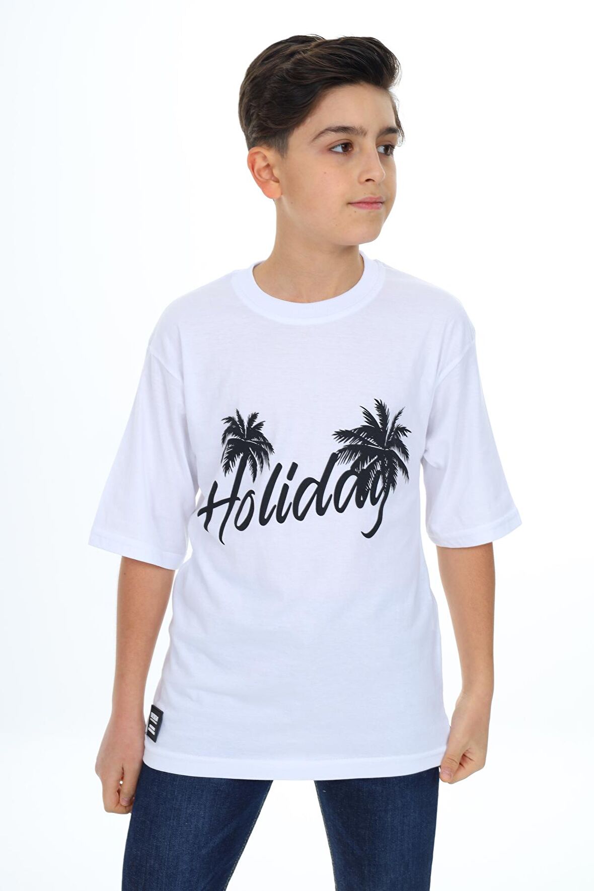 Erkek Çocuk Holiday Baskılı T-Shirt 9-14 Yaş Lx7099