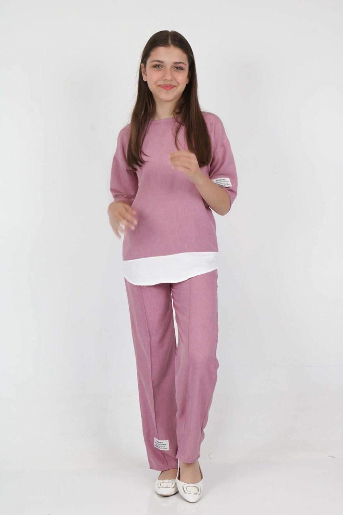 Kız Çocuk Bürümcük 2'li Takım-Etek Garnili 7-12 Yaş 1051