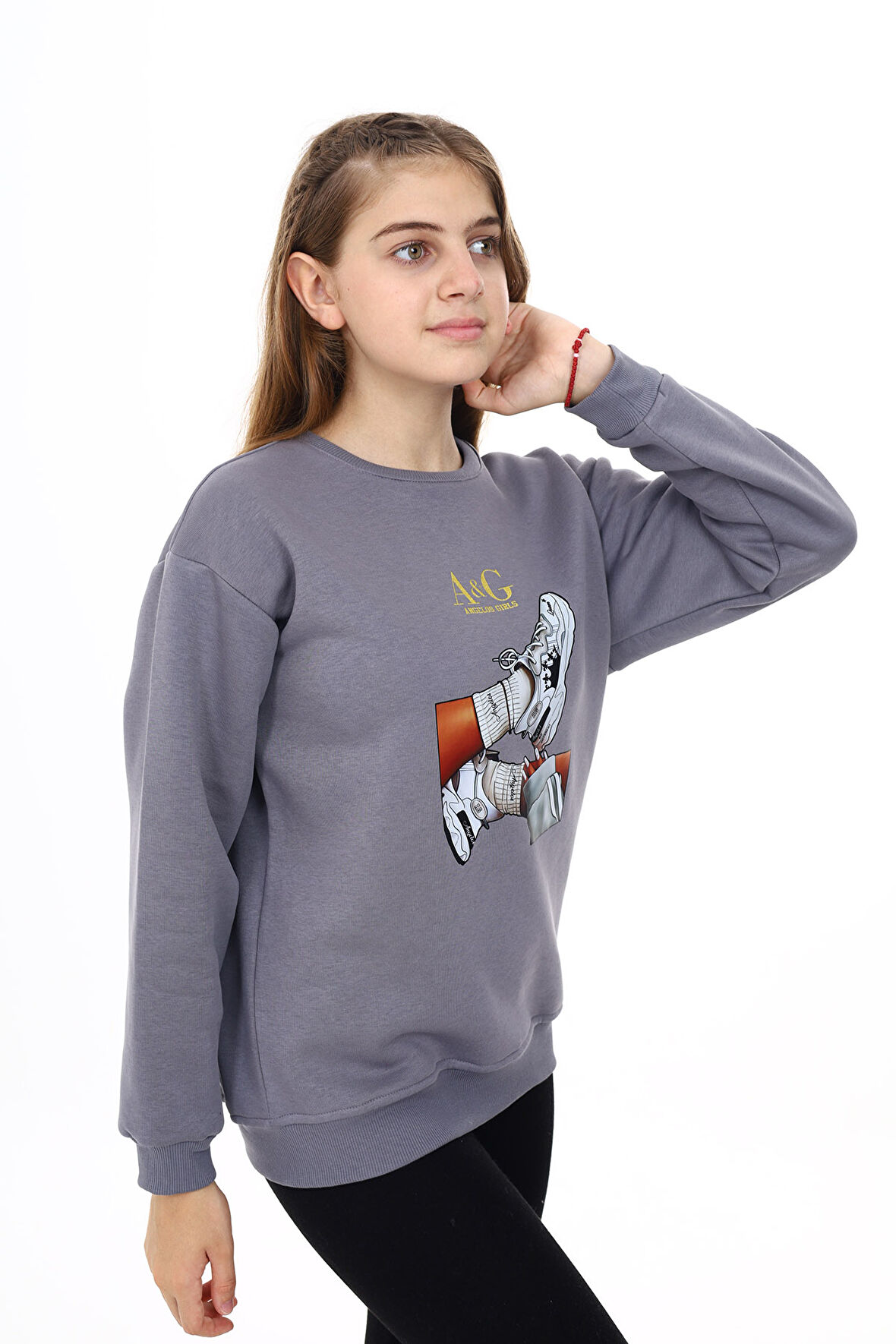Kız Çocuk Baskılı 3 İplik Sweatshirt Px782.5