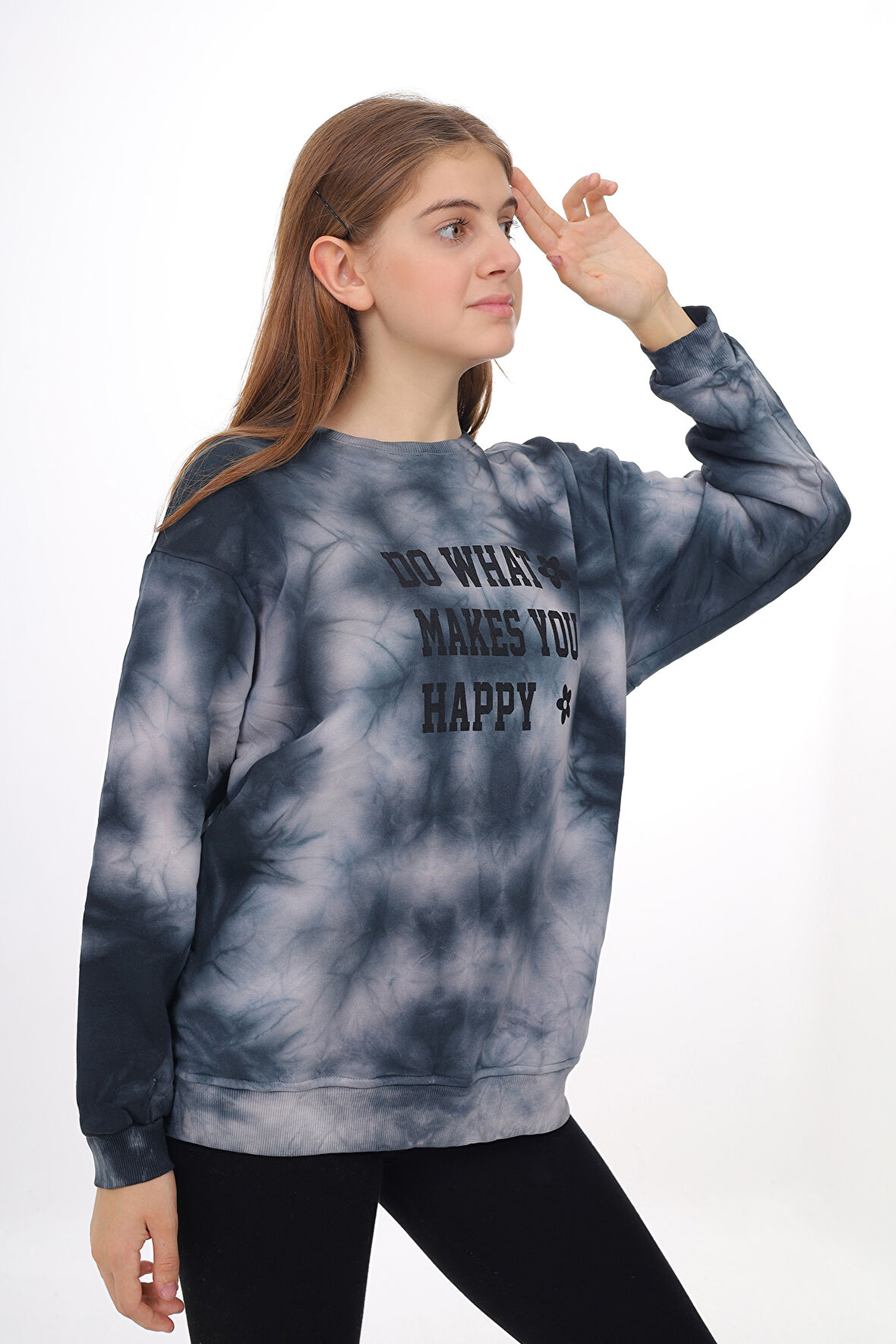 Kız Çocuk Batik Desenli Sweatshirt  Px69