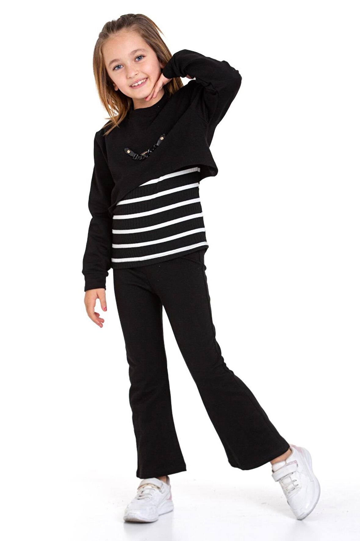 Kız Çocuk 3'lü Takım (Pantolon+Bluz+T-shirt) 12125