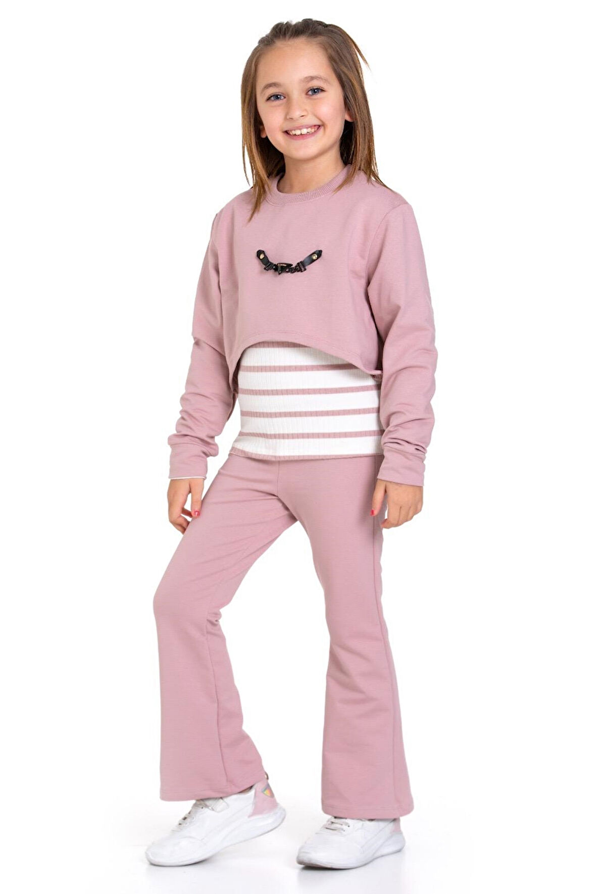 Kız Çocuk 3'lü Takım (Pantolon+Bluz+T-shirt) 12125