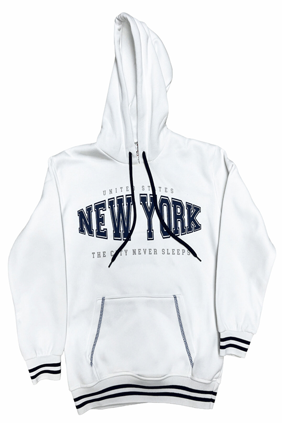 Kız Çocuk 3 İplik Kapüşonlu Kanguru Cepli Sweatshirt 12335