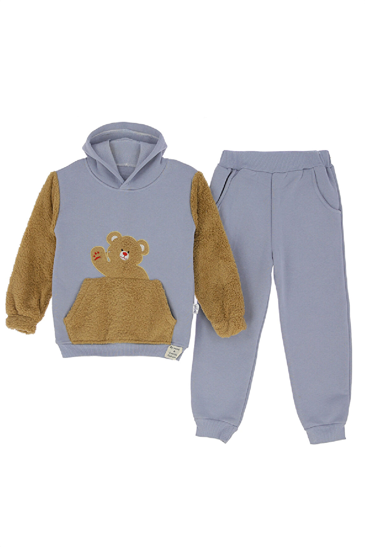 Erkek Çocuk Welsoft Kumaş 2'li Takım (Kapüşonlu Sweat+Polar Alt) 12377