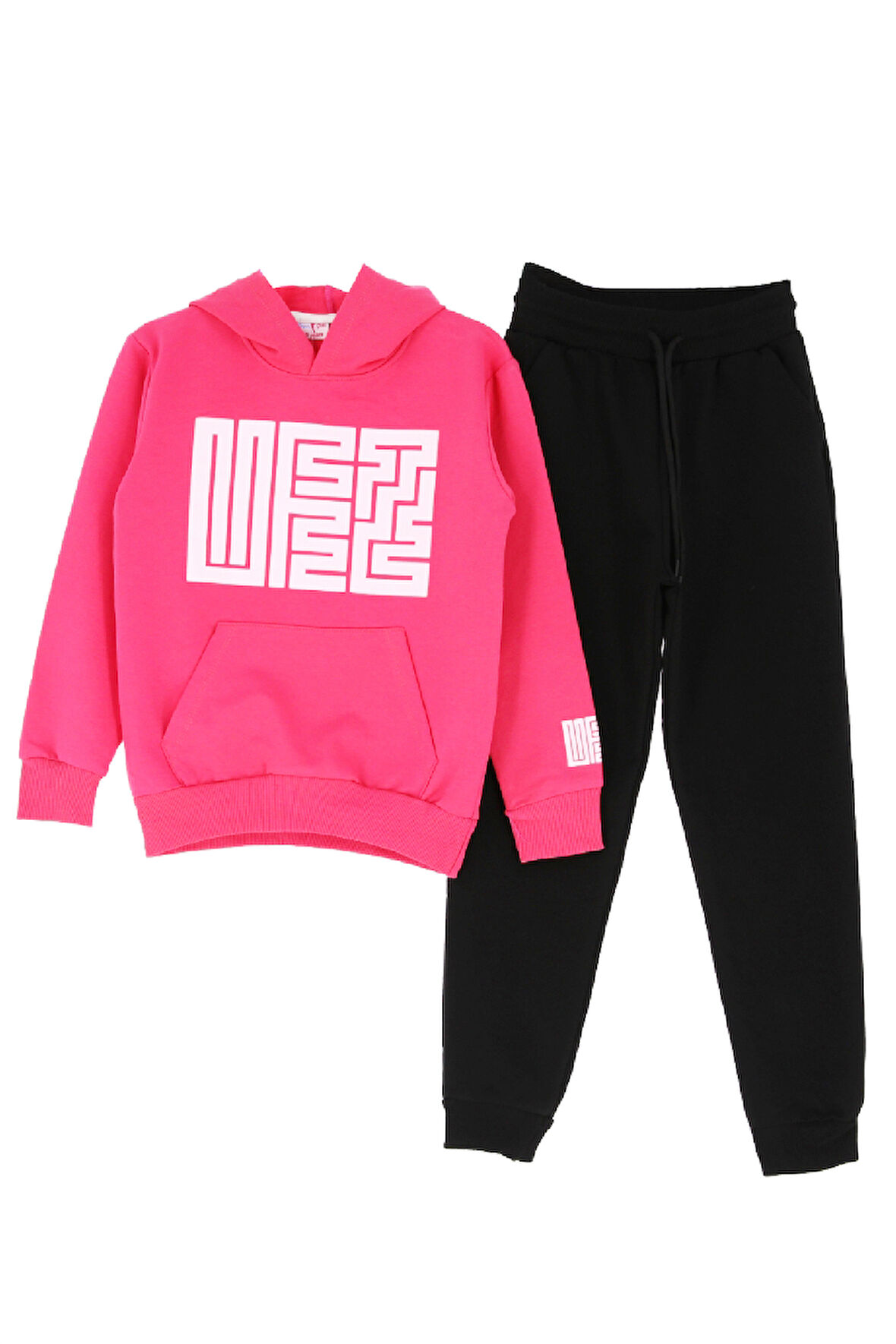 Kız Çocuk Eşofman Takımı-Fermuarlı-Hakim Yaka-Şerit Detaylı 12-16 Yaş 12379