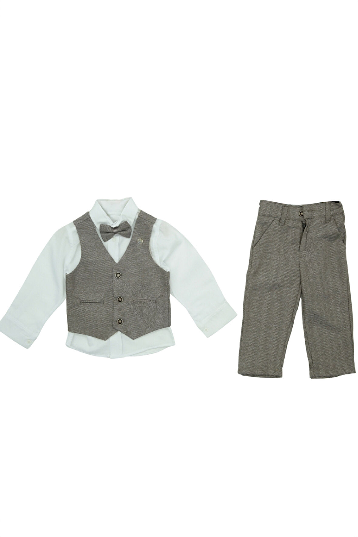 Erkek Bebek 4'lü Takım Set (Pantolon+Gömlek+Yelek+Papyon) 12389