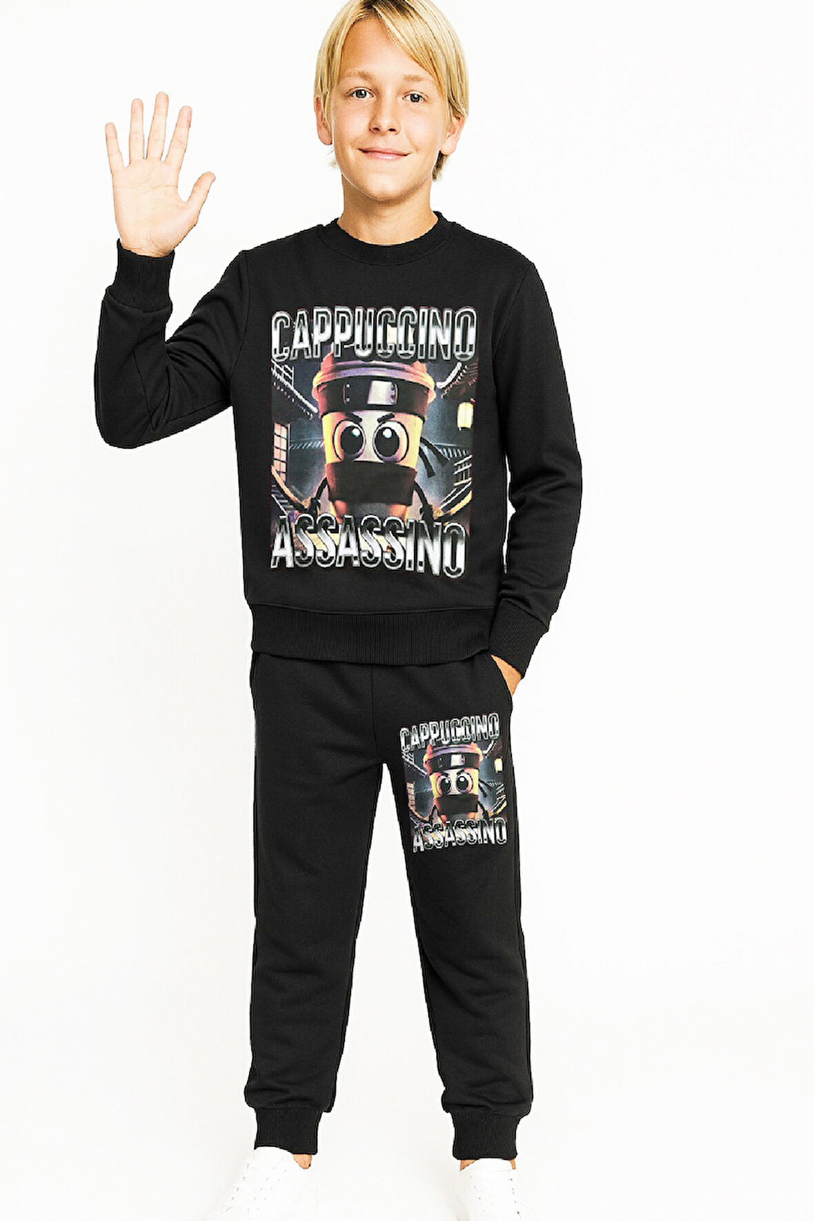 Erkek Çocuk 2 İplik Şardonsuz Alt-Üst Takım Dijital Baskılı 3-10 Yaş 12416