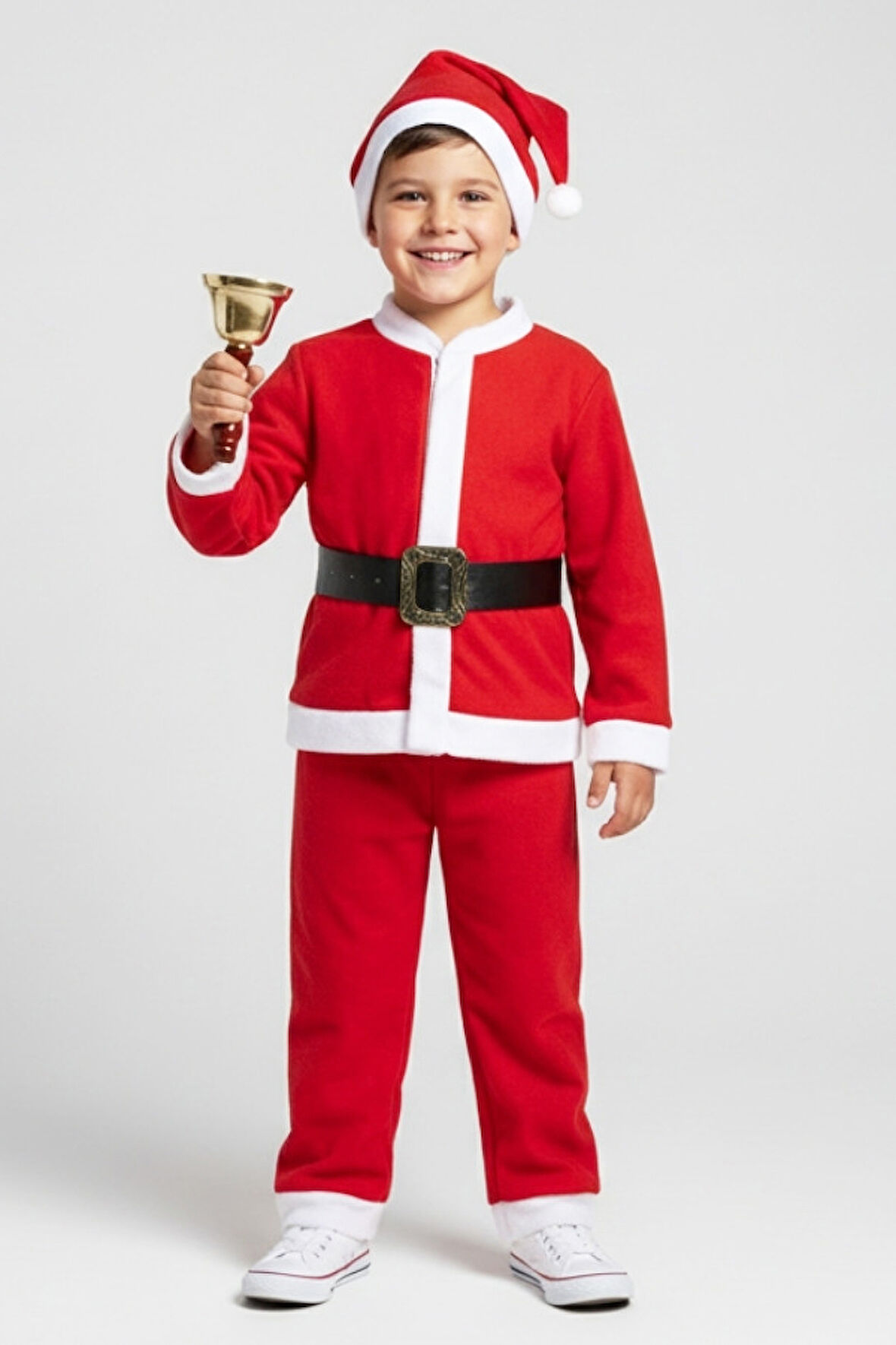 Erkek Çocuk 4'lü Noel Elbise (Üst+Alt+Şapka+Kemer) 12418