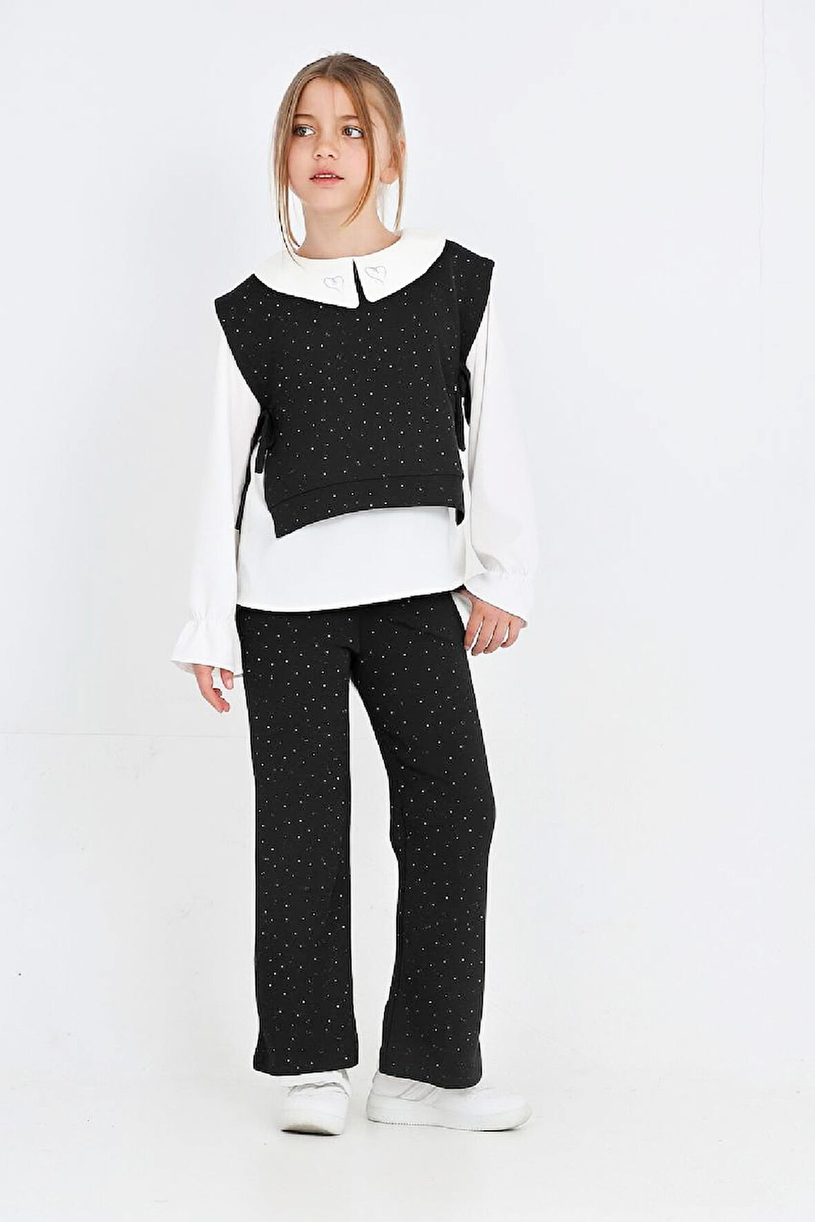 Kız Çocuk 3'lü Takım (Pantolon+Yelek+Bluz) 12429