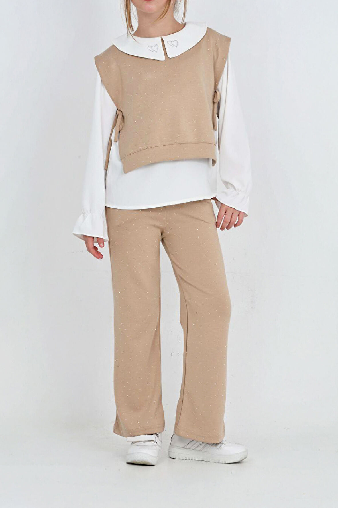 Kız Çocuk 3'lü Takım (Pantolon+Yelek+Bluz) 12429