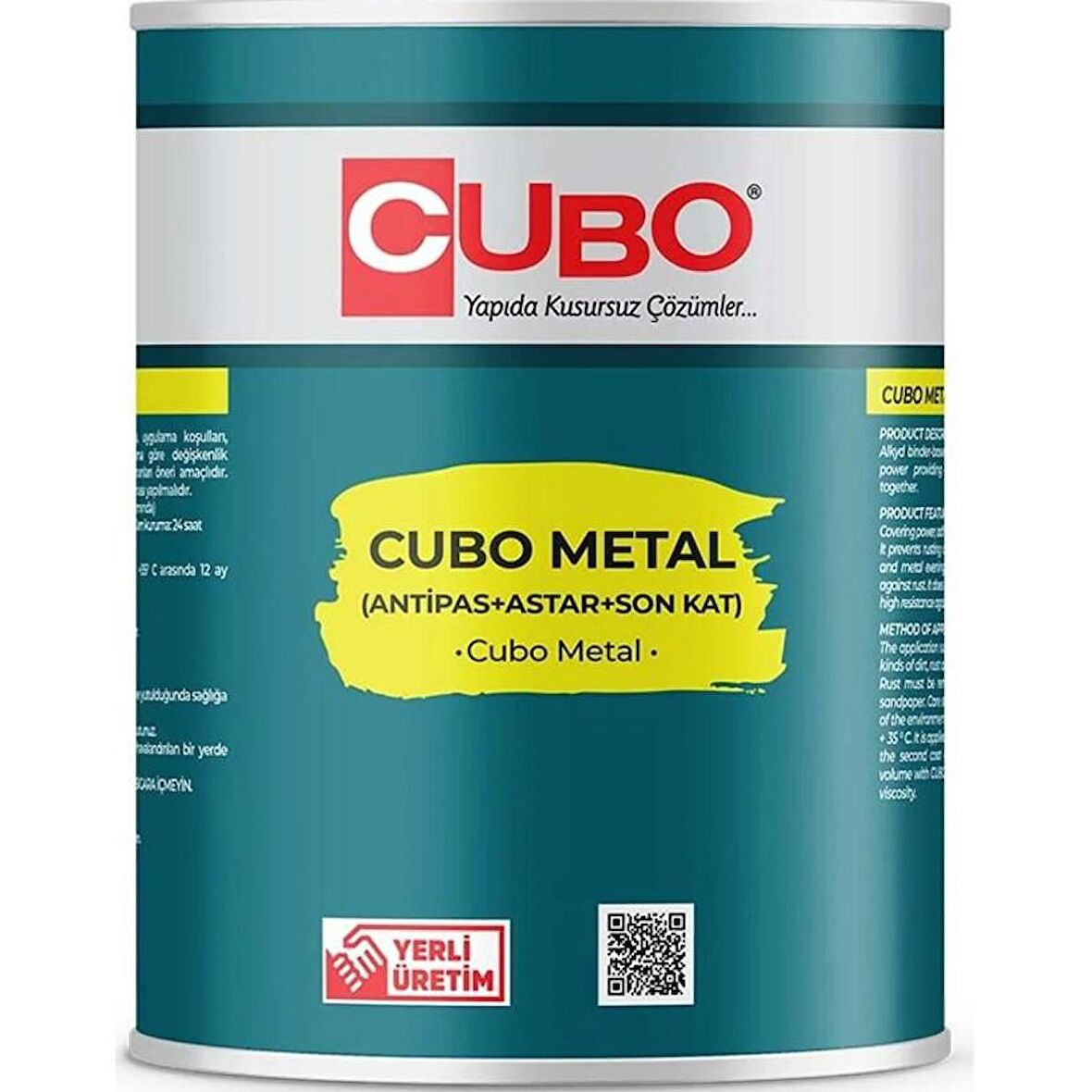 Cubo Metal Pas Boyası Beyaz 0,75 Litre