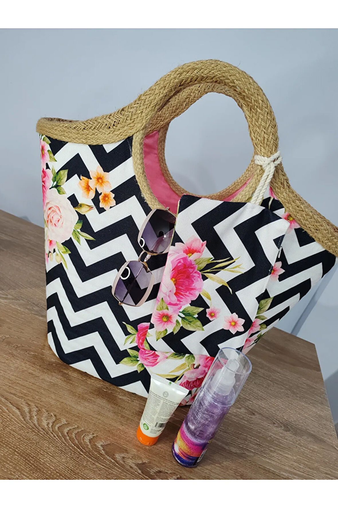 El Yapımı Büyük Desenli El ve Kol Çantası