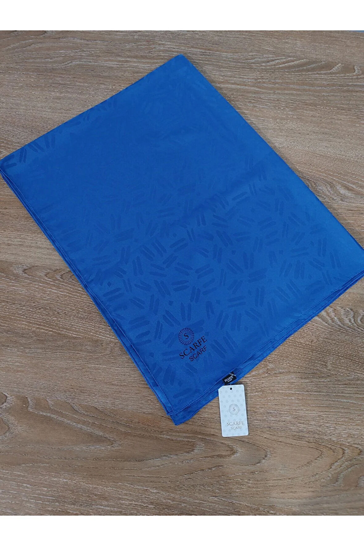 Scarfe Jakarlı Şal Mavi