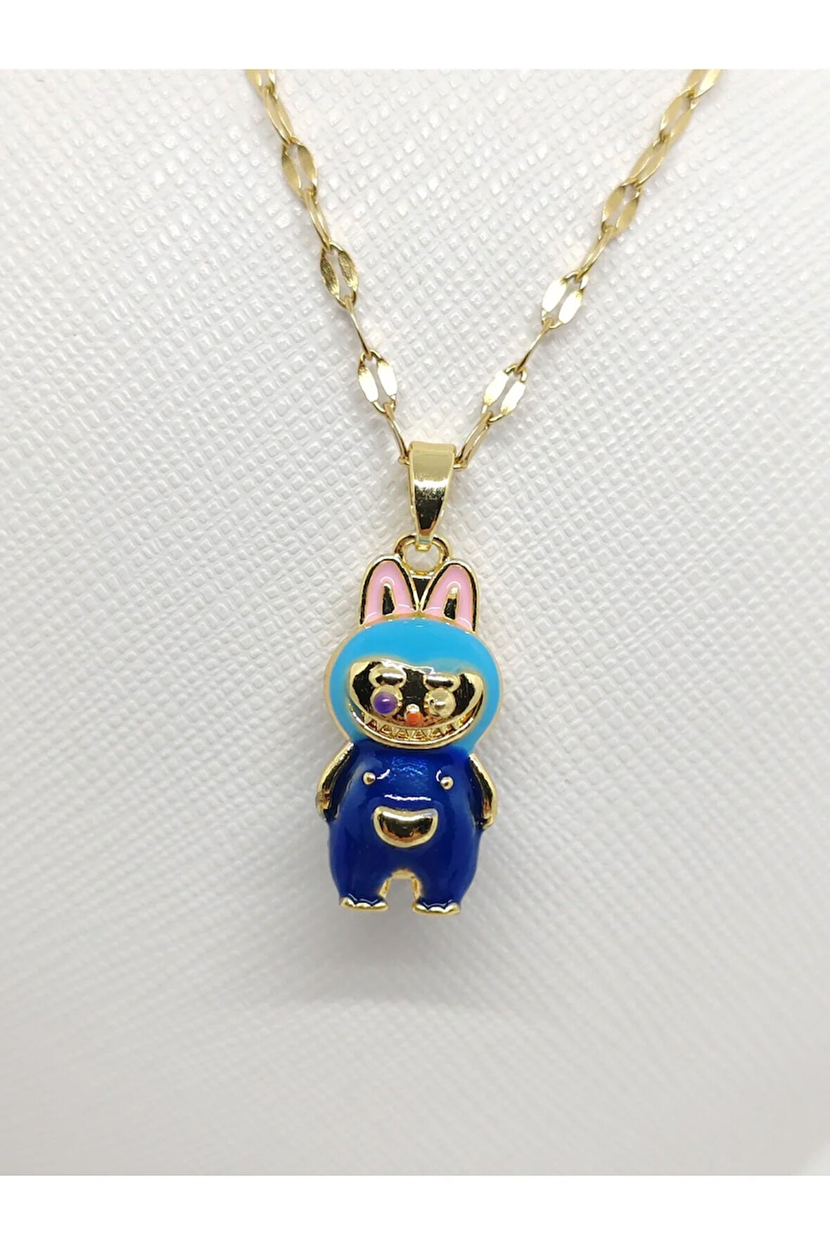 Laci Labubu Figürlü Çelik Kolye Gold