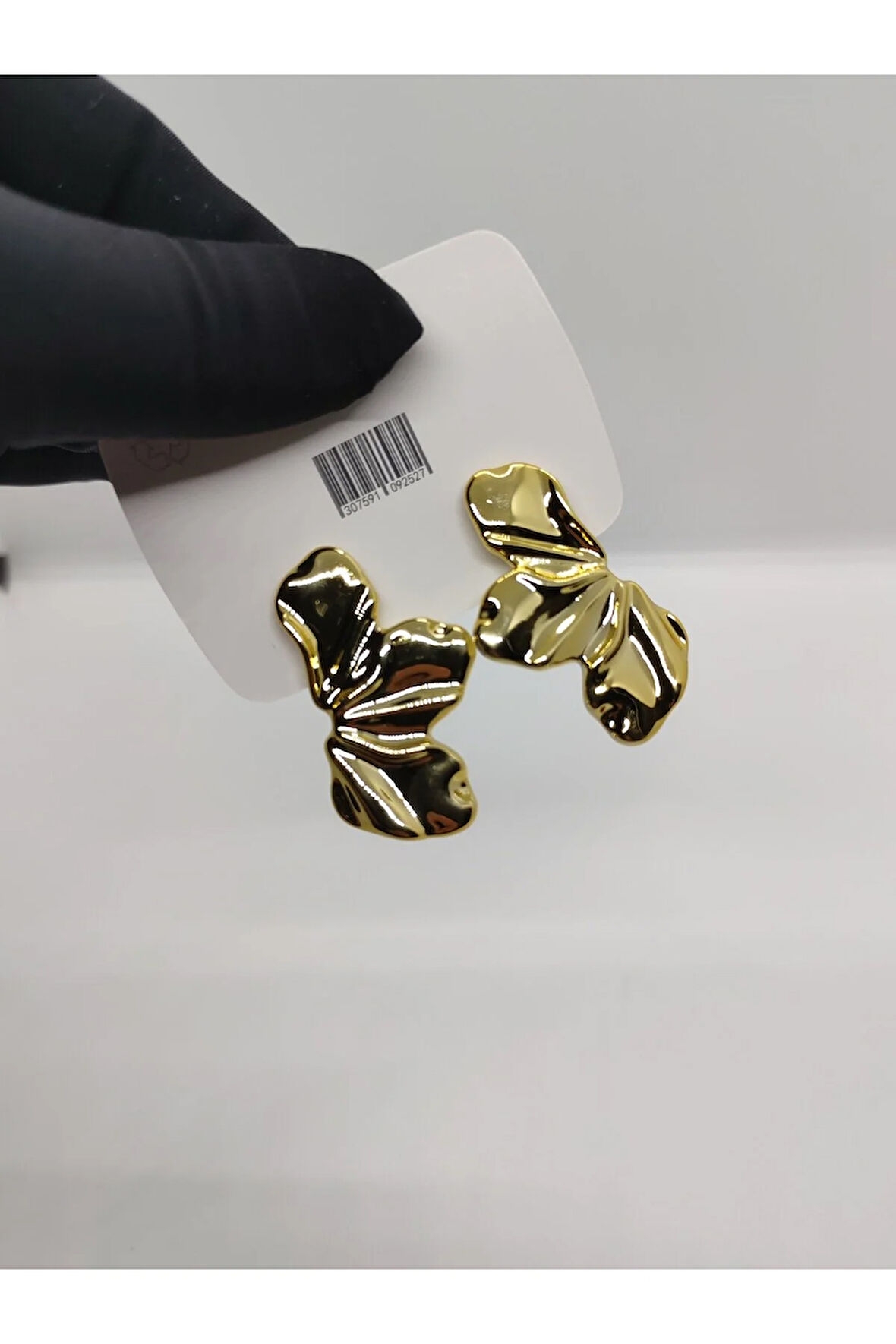 Çelik Küçük Yapraklı Küpe Gold