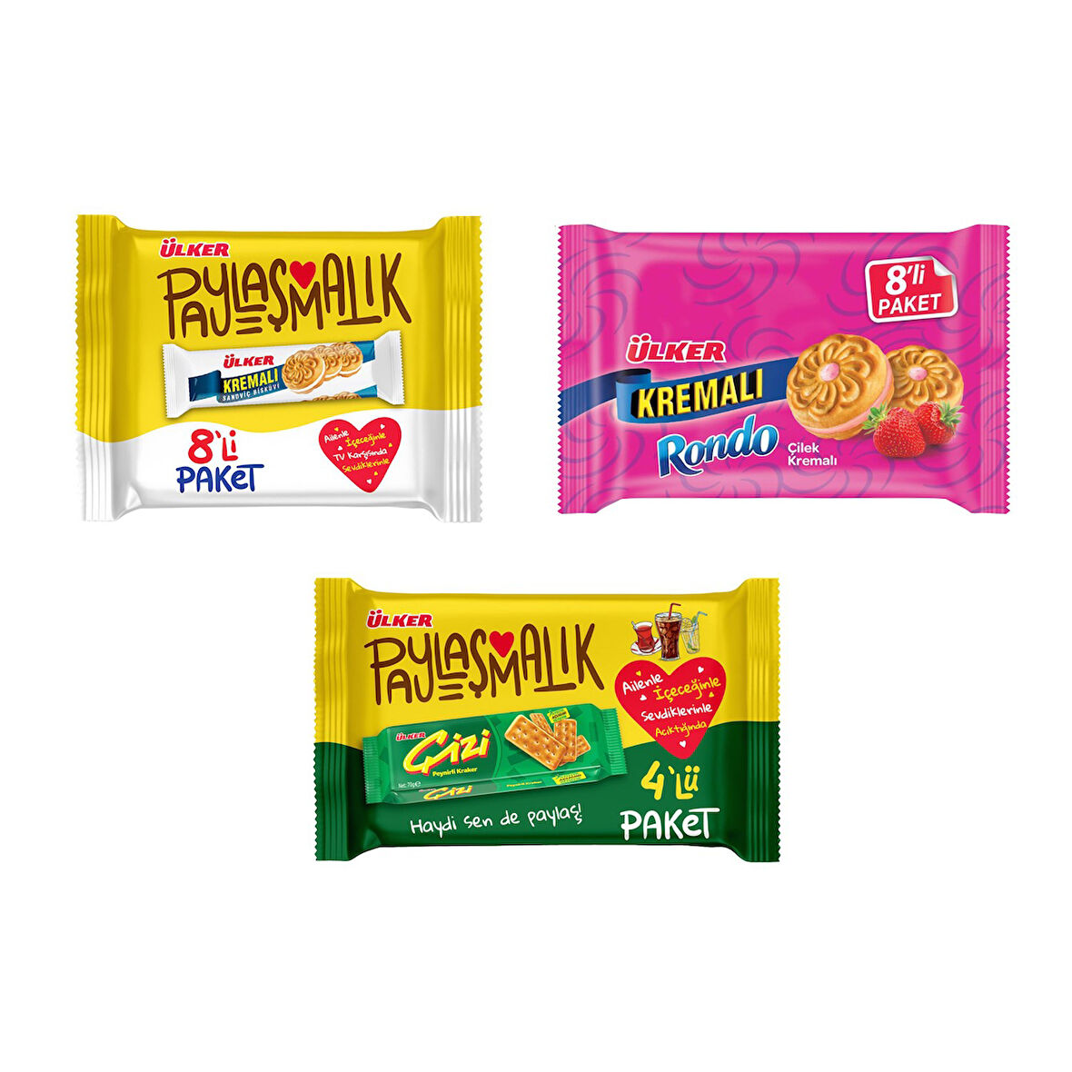 Ülker Kremalı Sandviç - Rondo Çilek - Çizi Karma Paket