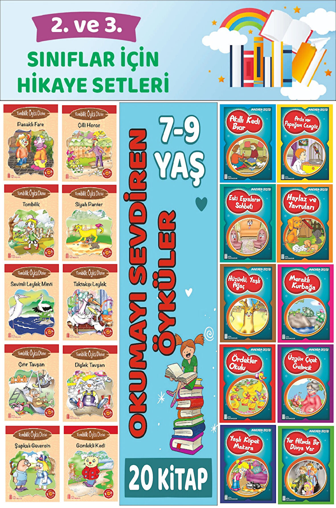 2.ve 3.Sınıflar İçin Okuma Alışkanlığı Kazandıran Mükemmel 20 li  Hikaye Seti