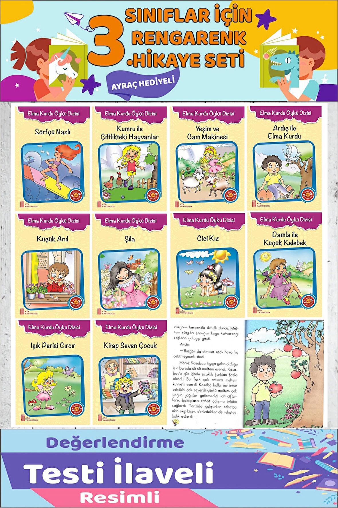 3.Sınıf Okumayı Sevdiren 10 lu Hikaye Seti 11 (64 sayfa)