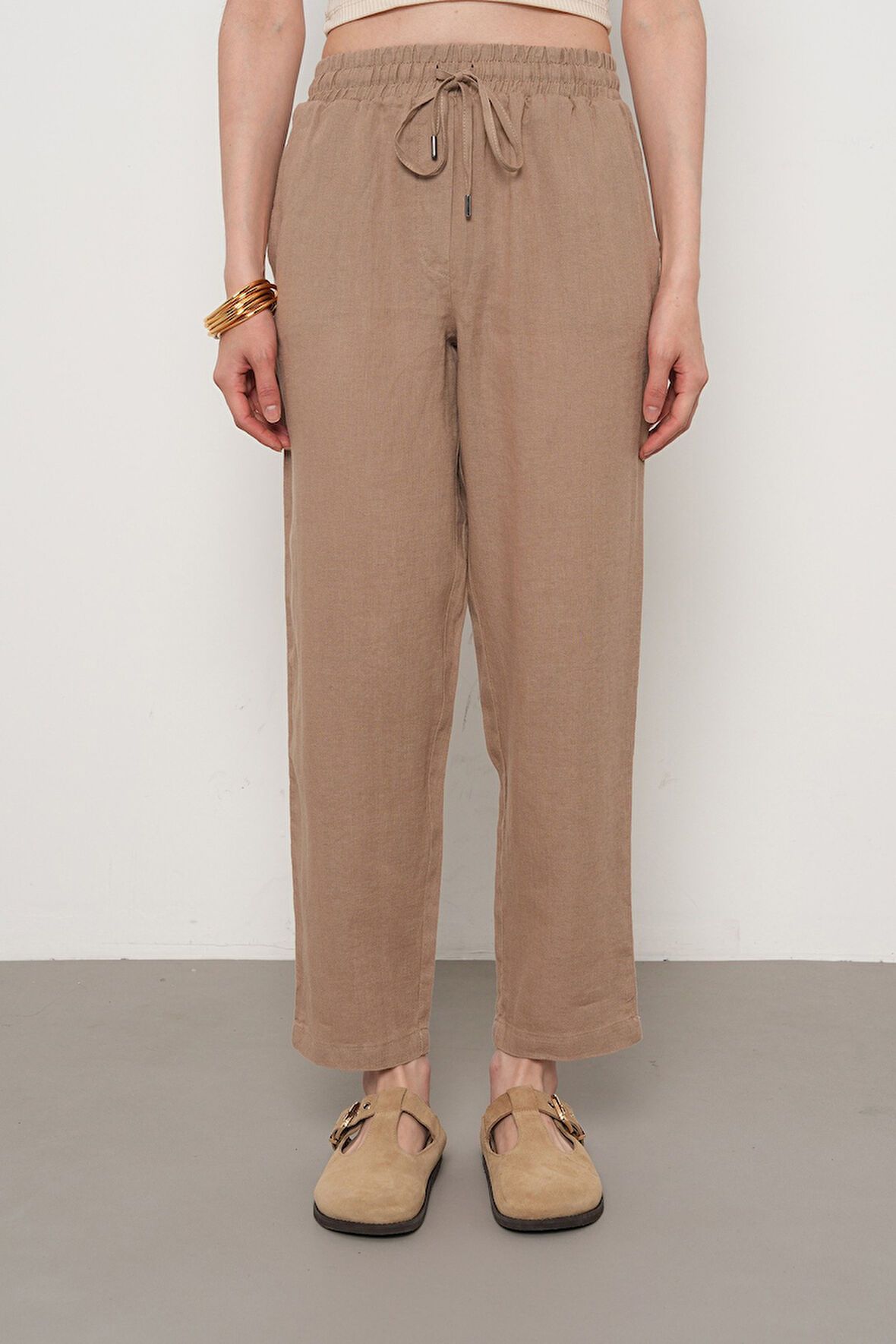 KADIN %100 İNCE KETEN REGULAR KALIP PANTOLON