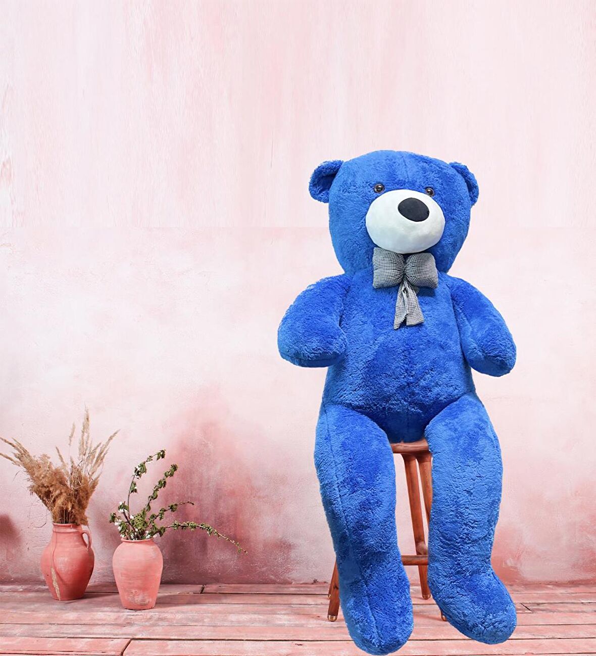 160 cm Papyonlu Peluş Ayı- Papyonlu %100 Yerli İmalat