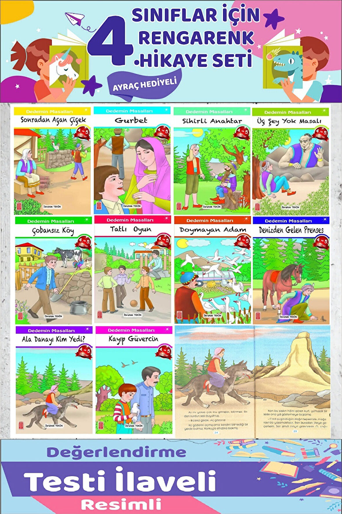 4.Sınıf Okumayı Sevdiren 10 lu Hikaye Seti 7 (80 Sayfa)