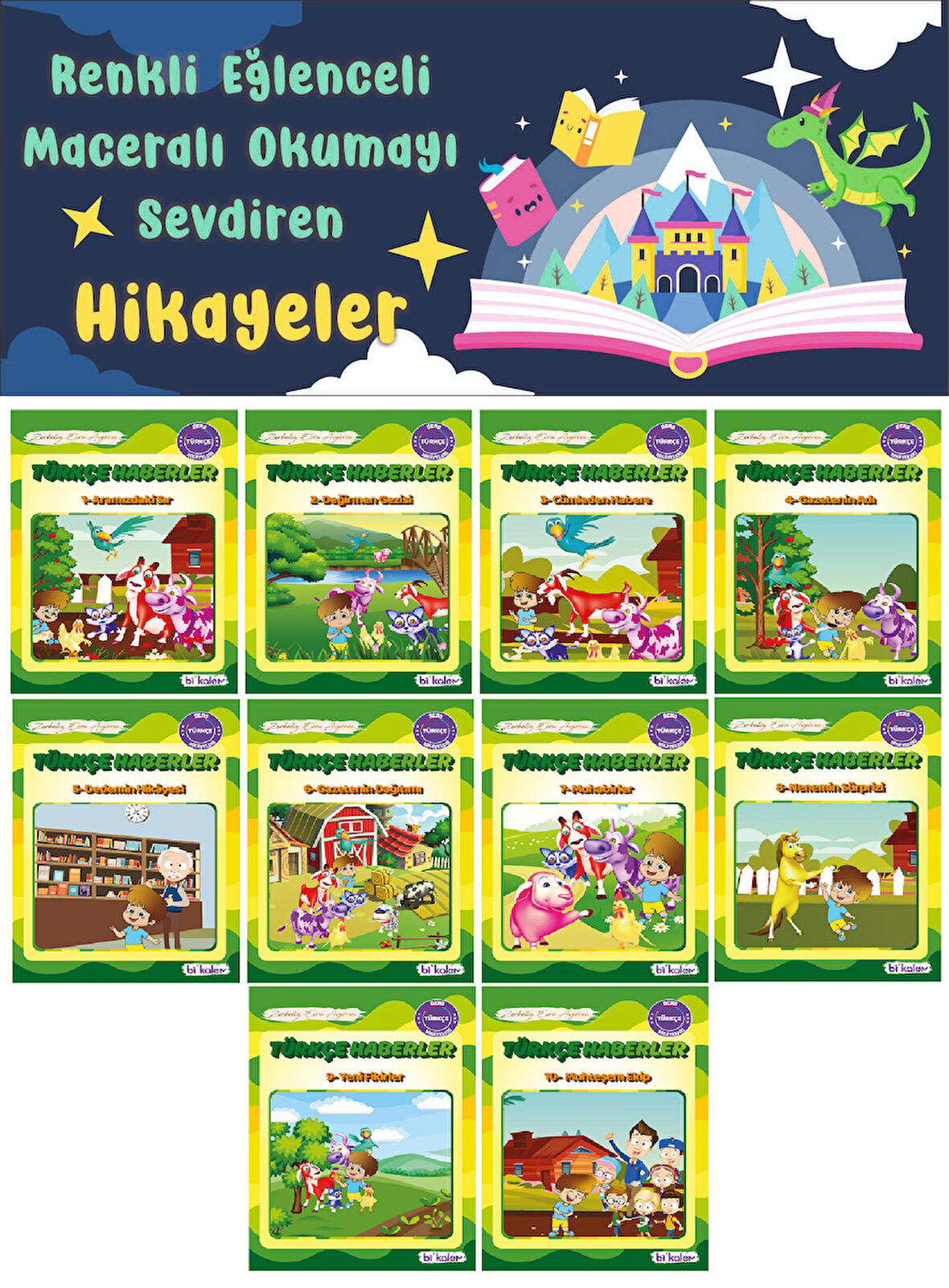 2.Sınıf Renkli Eğlenceli Maceralı Okumayı Sevdiren Hikaye Seti 6
