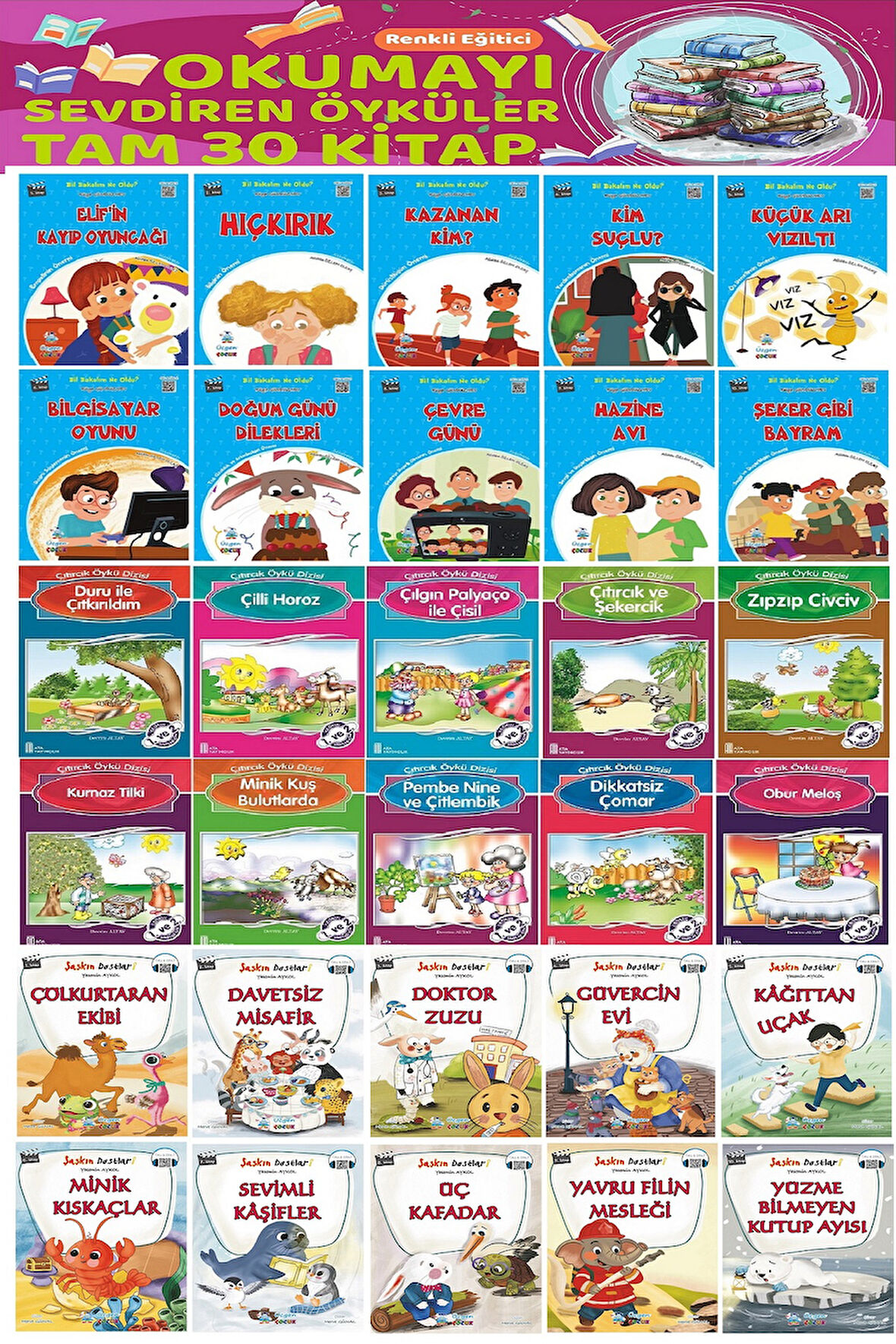 2.Sınıf Okumayı Sevdiren En Beğenilen Öğretmen Tavsiyeli 30 lu Hikaye Seti (32 sayfa)