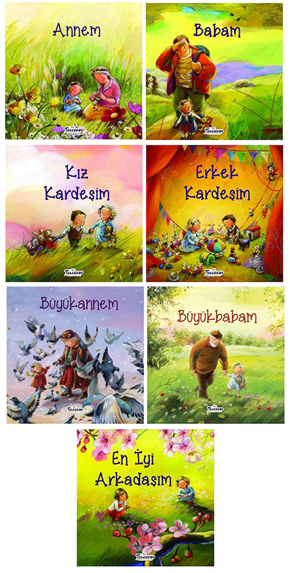 Okul Öncesi ve 1.Sınıflar İçin Okumayı Sevdiren Akrabalar Seti (7 Kitap)