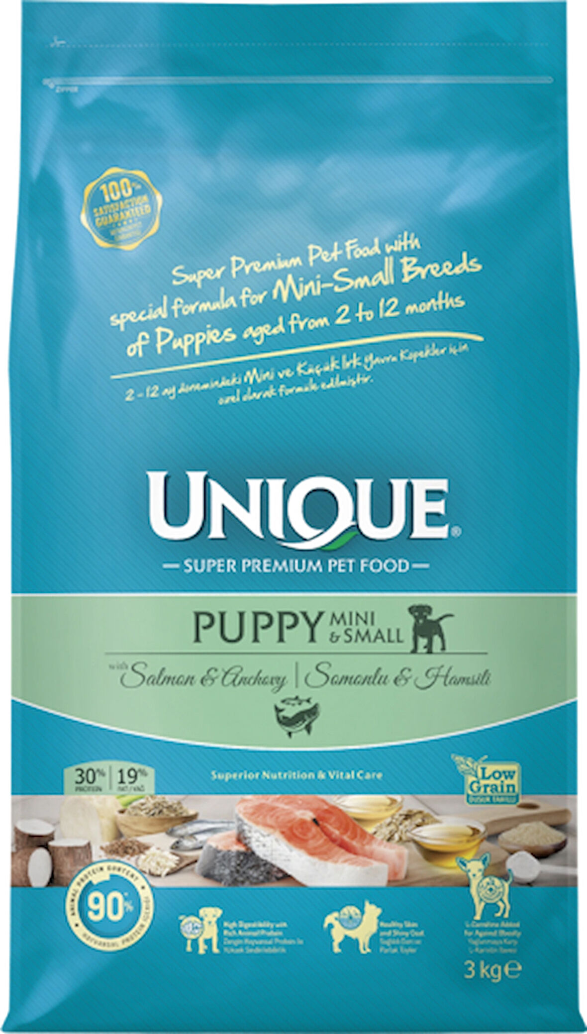Unique Somonlu Küçük Irk Yavru Köpek Maması 3 Kg